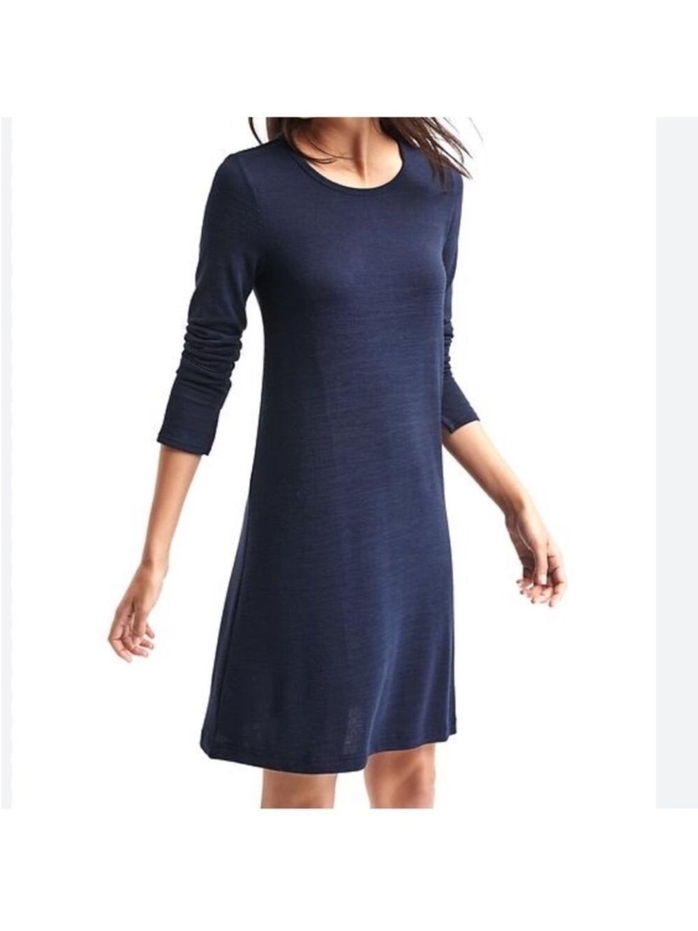 Old Navy Navy Blue Swing Dress XXL NWT Long Sleeve Soft Knit Casual Dress - Picture 10 of 11